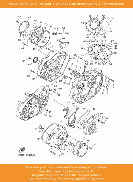 YAMAHA Cover, Oil Pump 2, 1GP-15426-00 OEM XVS1300