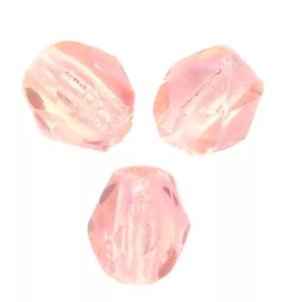 50 Perles Facettes cristal de boheme 4mm - LIGHT ROSE