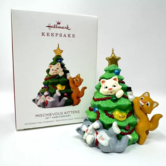 Hallmark Keepsake Ornament 2018 Mischievous Kittens 20th Anniversary Cats Tree 2