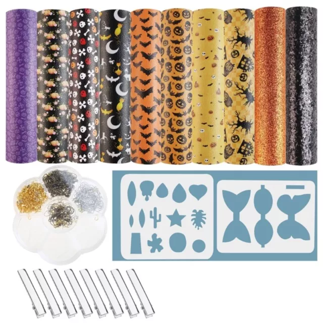 Halloween Leather Jewelry Making Kit with Earring Hooks Jump Rings Templates