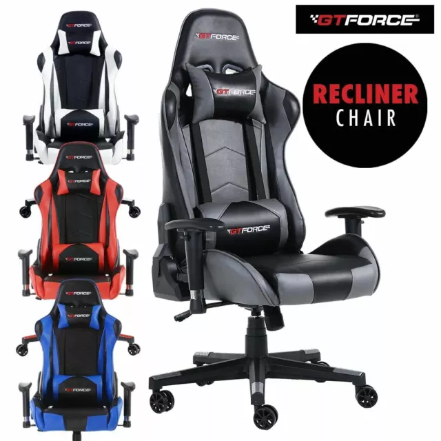 Gtforce Pro Fx Reclining Sports Racing Gaming Office Desk Pc Car Leather Chair