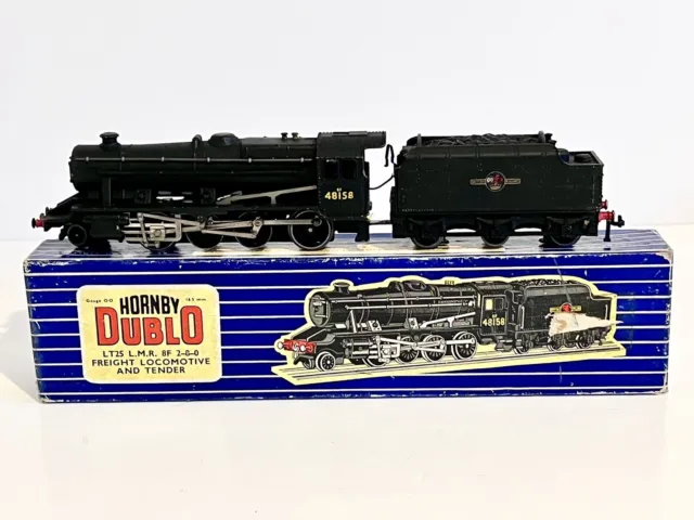 Hornby Dublo 3 Rail Die Cast Lt25 8F Freight Locomotive & Tender 48158 Boxed