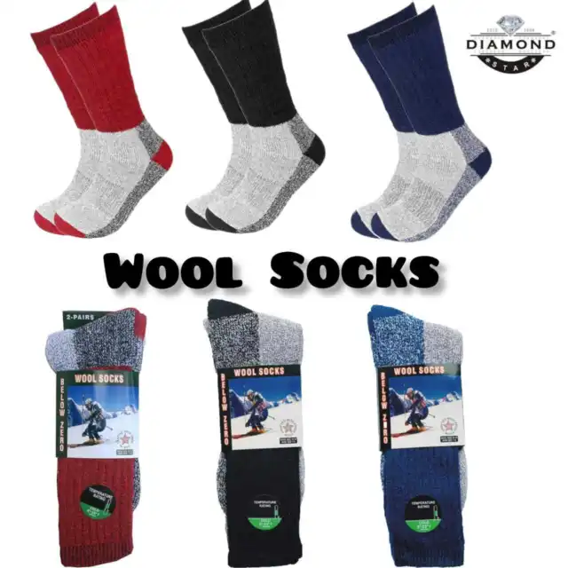 6 Pairs Men's  Wool Socks Warm Thermal Socks Insulated Cold Weather Winter Socks