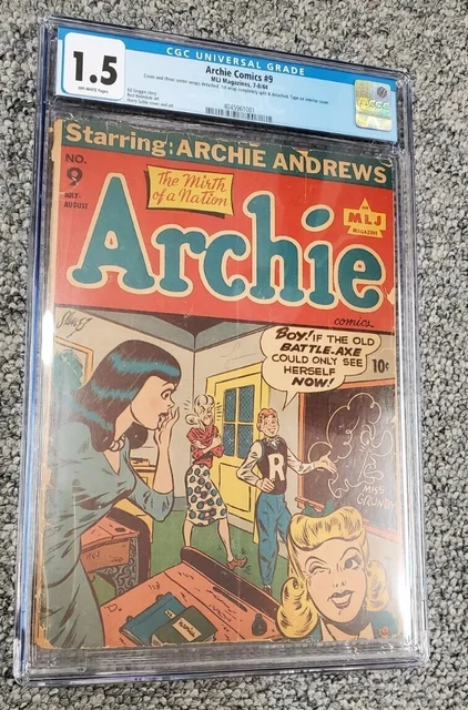 Archie Comics #9 CGC 1.5  MLJ Magazines 1944 Golden Age OW pages