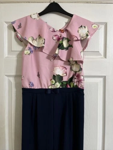 TED BAKER girls floral jumpsuit age 13 summer  wedding mini disco
