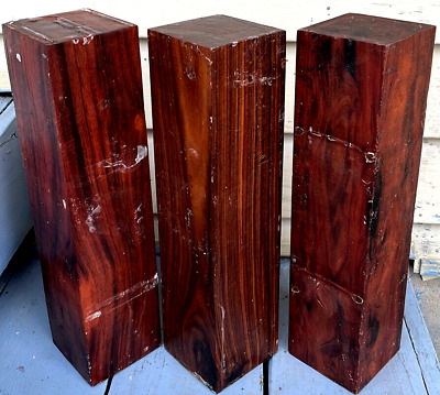 3 perillas de puerta de madera de palo de rosa patagónico 3x3x12 manijas de madera