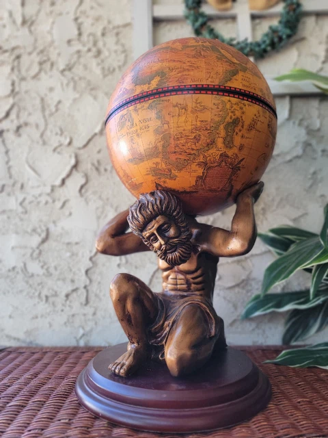 High Quality Globe Bar Wine Stand Atlas Design 16.5"x16.5"x33.5"