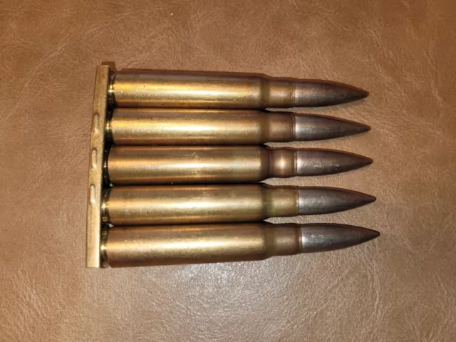 8mm Mauser 5 Snap Caps/Dummy Rounds With Stripper Clip 7.92x57