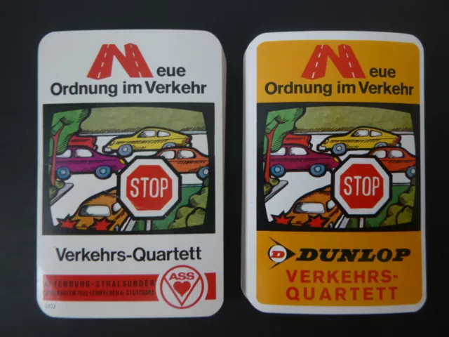 2x ASS * 3107 * Verkehrs-Quartett - 1x Dunlop-Werbespiel =  von 1971