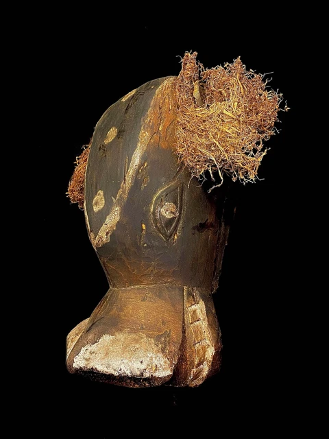 Hand Carved Wooden Face Mask possibly early 20th century. Bull Mask, dugn'b-3338