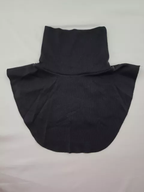 Thick Fake Dickey Turtleneck Mock Neck Half Top Blouse Black- Made in USA