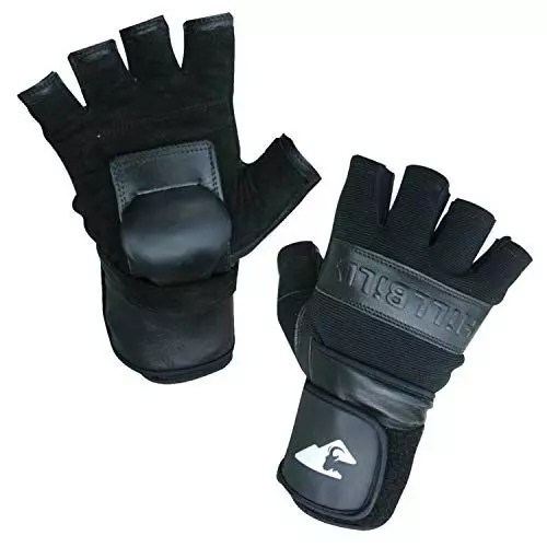 Hillbilly Wrist Guard Gloves - Half Finger (Black, Medium) Medium, Black