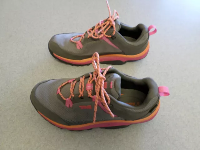 TEVA Gray,Orange,Pink waterproof Trail Running/Hiking Shoes. Women's 8.5