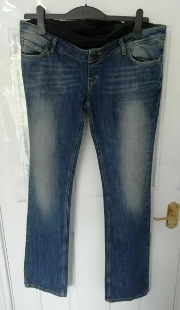 ZARA para MUM Maternidad Jeans Talla L Azul Denim Bolsillos NUEVOS