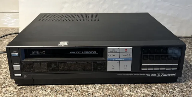 Emerson VCR 1986 Model-VCR870H VHS Player Recorder Tested Works No Remote