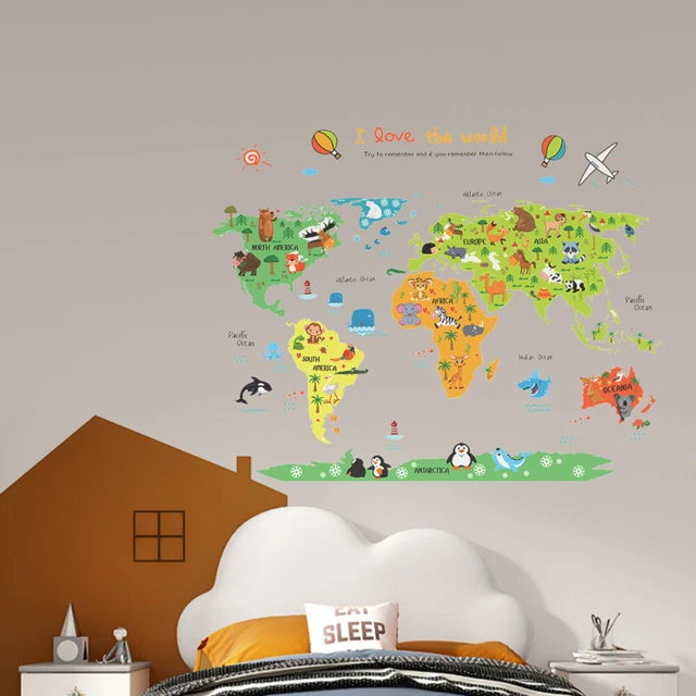 Adesivi Murali Animali Giungla Per Camera Bambini - Coniglio, Scoiattolo, Multicolore - Foto 4