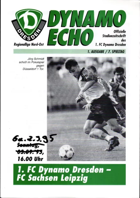 RL 1995/96 1. FC Dynamo Dresden - FC Sachsen Leipzig, Dynamo Echo, 02.09.1995