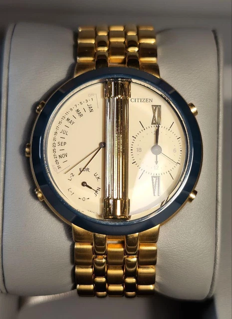 Citizen Cal.7400 Vintage Raro Bix Quarzo Orologio da Uomo Autentico Funzionanti