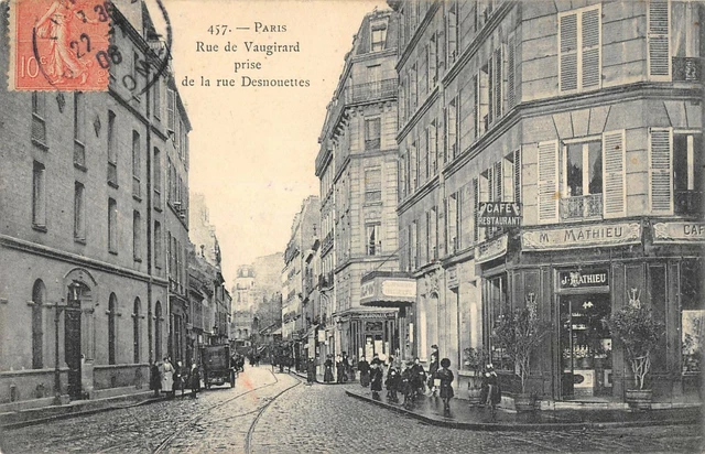 CPA 75 PARIS XVe RUE DE VAUGIRARD PRISE DE LA RUE DESNOUETTES