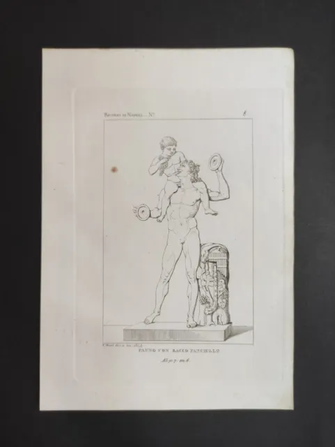 Fauno con Bacco Fanciullo, Ricordi di Napoli Martorana, Mori, Stampa 1853
