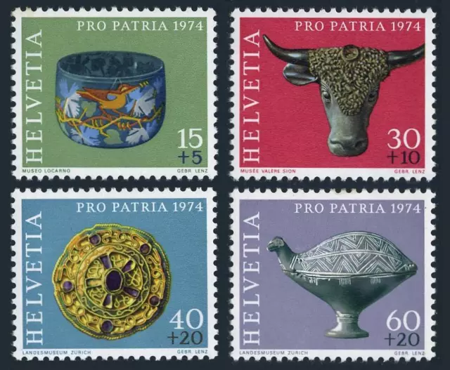 Switzerland B422-B425, MNH. Michel 1031-1034. Archaeological treasures 1974.