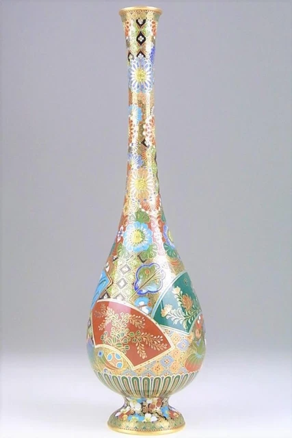 Meiji Era CLOISONNE ware Vase Height 7.8 inch Japanese Antique Art Meiji Era CLOISONNE ware Vase Height 7.8 inch Japanese Antique Art