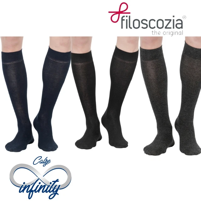 12 paia Calze Lunghe Uomo Cotone Filo di Scozia Elasticizzato Infinity®