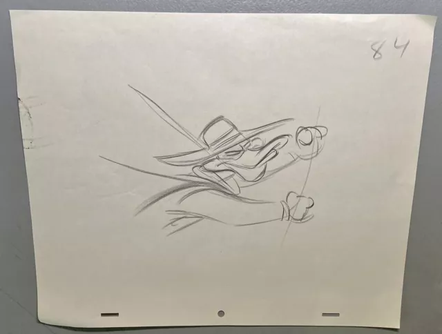1990s Original Disney Animation Drawing Production Sketch Art of DARKWING DUCK