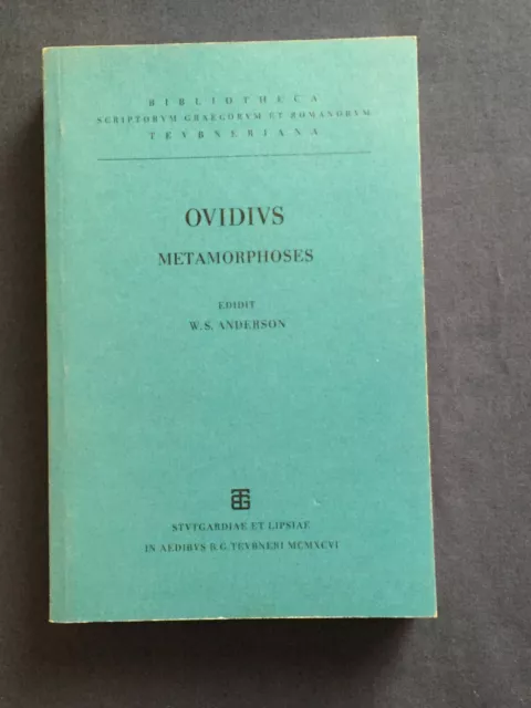 Ovidius Metamorphoses edidit Anderson Bibliotheca Teubneriana