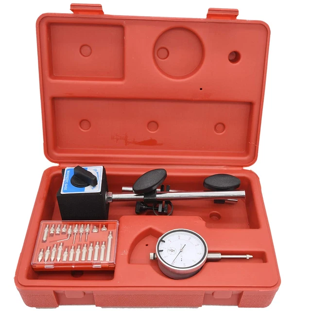 Dial Indicator with Magnetic Base and Point Precision Inspection Set, Long Arm 0 Dial Indicator with Magnetic Base and Point Precision Inspection Set, Long Arm 0
