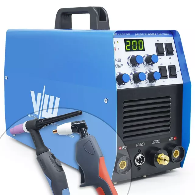 Schweißgerät Vector AC/DC WIG PLASMA 200 D + Plasmaschneider ALU TIG MMA WELDER