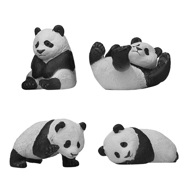 4 stücke Miniatur Panda Decor Entzückende Panda Figuren Desktop Panda Toy