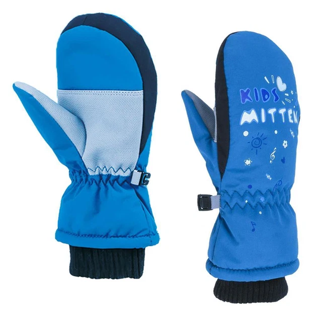 Kids Boy Girl Winter Warm Gloves Ski Windproof Thermal Snow Outdoor Mittens Blue