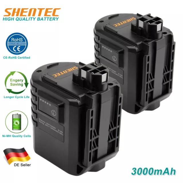 2X 3Ah 24V Ni-MH Akku für Bosch BAT019 BAT021 BAT020 GBH24VFR GBH24VRE 11225VSR