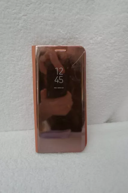 Clear View Standing Cover Flip Mirror for Galaxy S6 Edge Plus, Rose Gold NEW