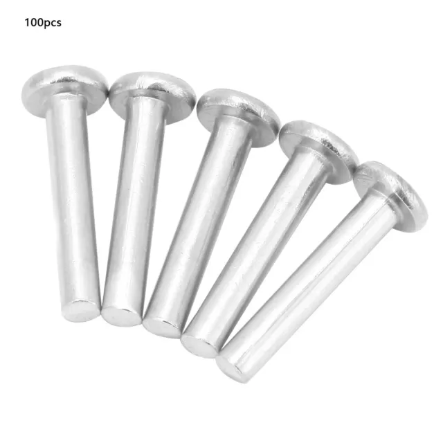 (M2.5 * 16)100pz M2.5 Rivetti Testa Piatta Alluminio Rivetti Solidi Contrappunti