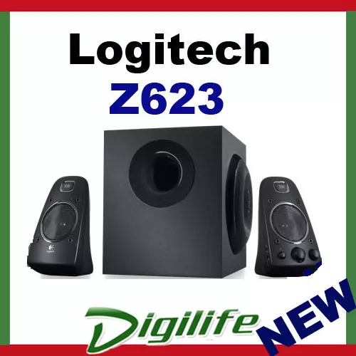 Logitech Z623 2.1 Stereo Speaker Subwoofer System 200W RMS RCA Headphone Jack