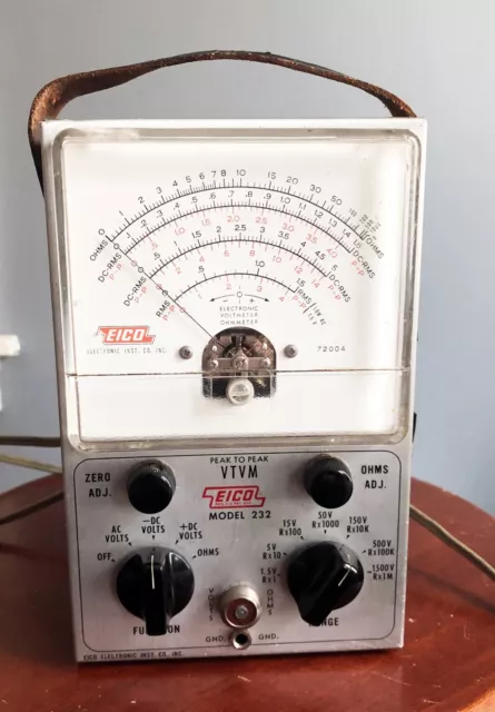 Vintage ⚡ EICO VTVM Vacuum Tube Volt Meter Model 232  - As/Is - NOT TESTED