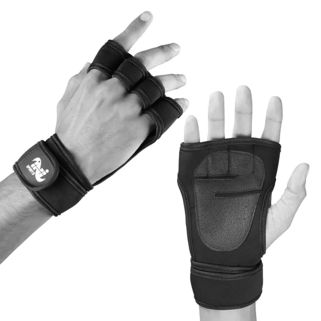 Neoprene WEIGHT LIFTING GLOVES FITNESS  Wrist Support Straps All Size INI Sports