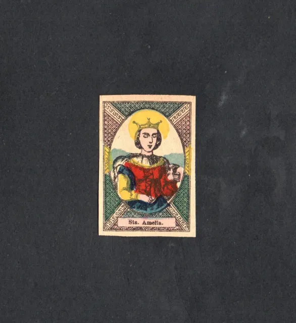 Antico Santino de Santa Amalia image pieuse estampa holy card
