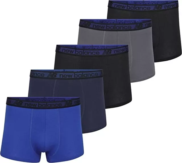 5 Pack New Balance Mens Cotton Durable Fade Resistant Trunks Boxer Briefs S-XL