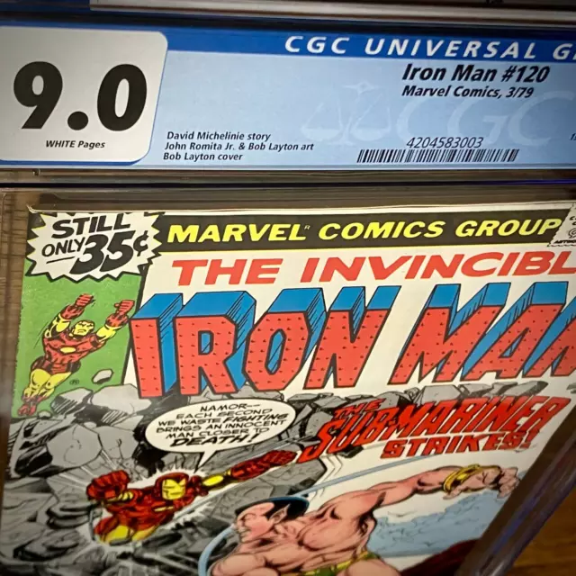 IRON MAN #120 CGC 9.0 WP 1st app JUSTIN HAMMER vs SUB-MARINER Marvel Comics 1979