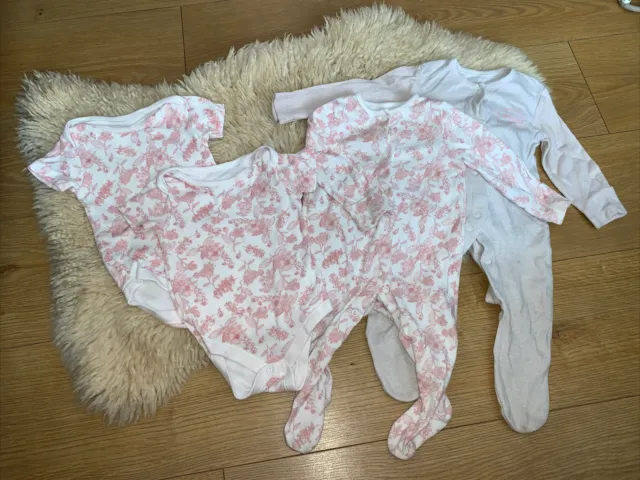 Baby  Girl SleepSuit/vest Bundle 3-6 Months