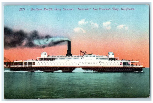 c1940s Southern Pacific Ferry Steamer Newark San Francisco Bay CA Ship Postcard