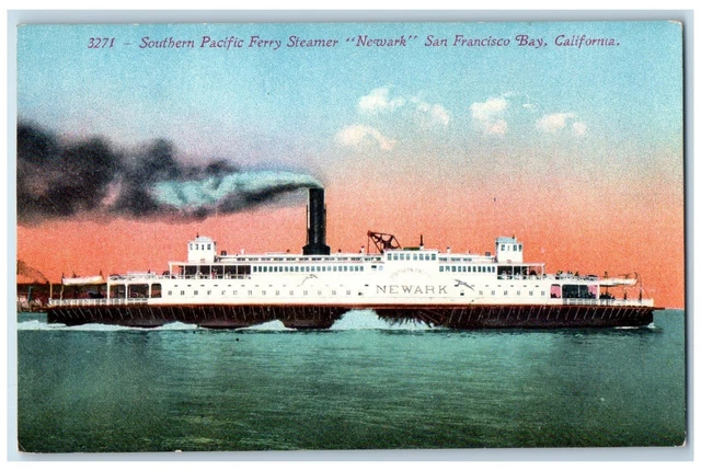 c1940s Southern Pacific Ferry Steamer Newark San Francisco Bay CA Ship Postcard