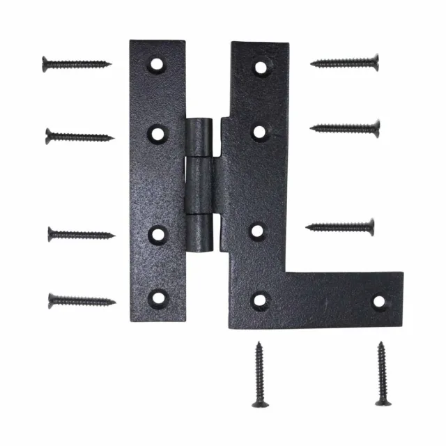 Offset H-L Cabinet Hinge Black Iron Right 4 inches H | Renovator's Supply