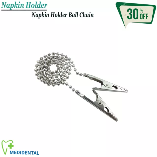 RESTORATIVE Dental Bib Clip Napkin Holder With Metal Ball Chain Laboratory Tools