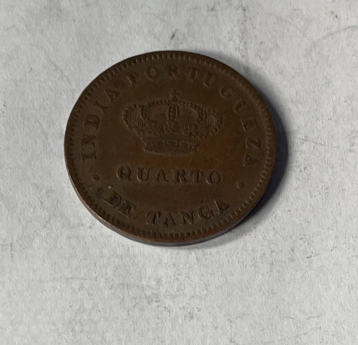 INDIA:  PORTUGUESE QUARTO DE TANGA 1886 Coin