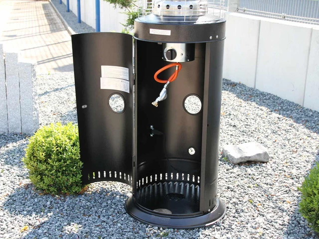 Heizstrahler Deluxe 143 cm Heizpilz Gasheizstrahler Terassenstrahler 10kW S&R 3