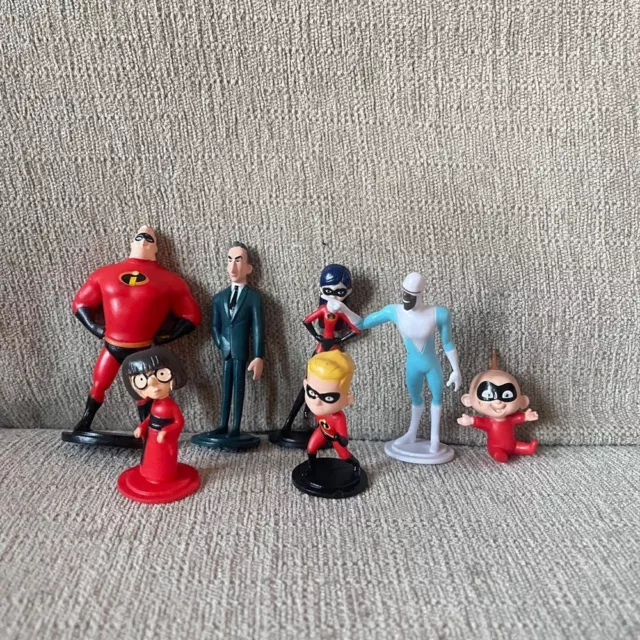 DISNEY PIXAR Incredibles figure lot Mr. Incredible Elastic Girl Jack Jack Edna